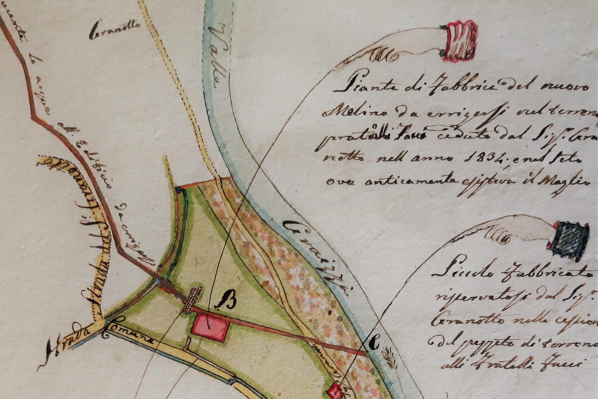 Mappa di Schio – Contrà Acquasaliente, 1834