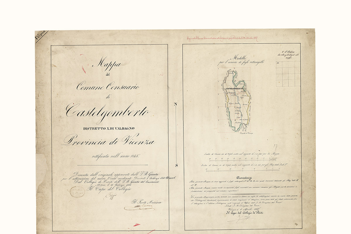 Mappa censuaria del comune di Castelgomberto