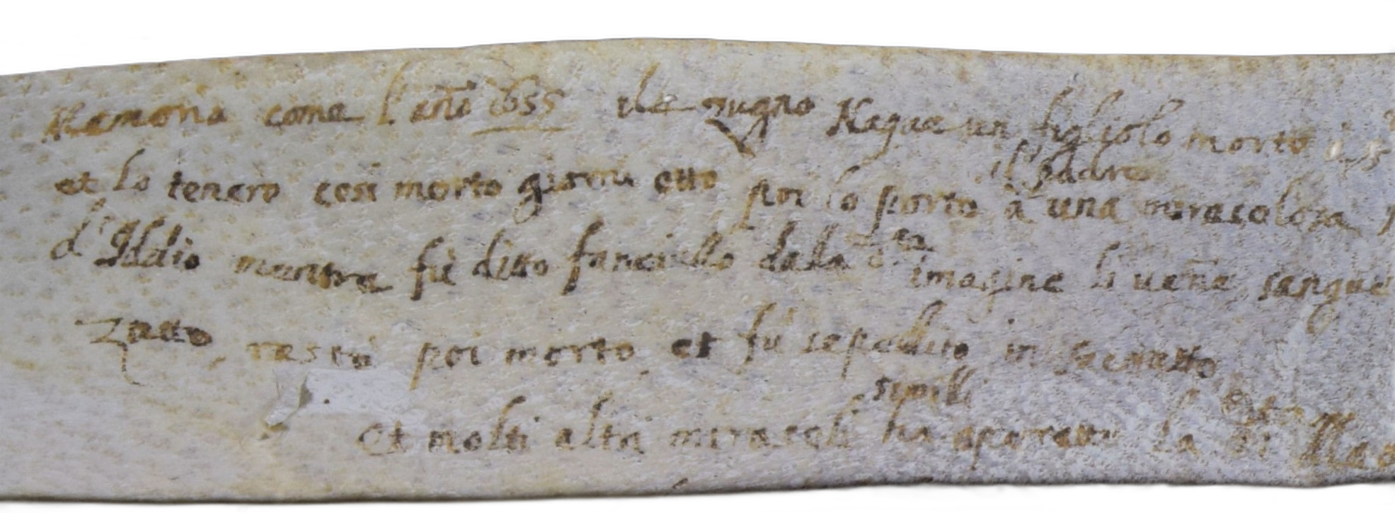 Nota del giugno 1655, particolare registro Notarile, Andrea Mattiello